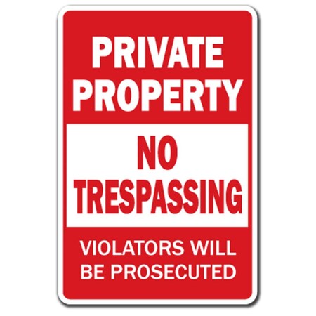 Amistad 5 x 7 in. Private Property No Trespassing Decal - Decalviolatorstay Out Do Not Enter Entry AM3889626